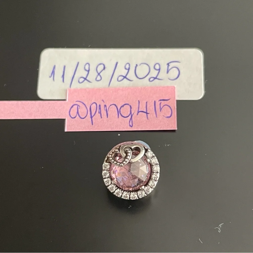 Pandora Valentine Double Heart Pink Radiant Charm - Picture 2 of 9